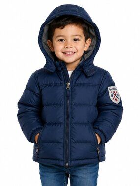 Baby GAP Jacket Kids Navy Puffer Winter Coat Down Filled Sz 3 Years